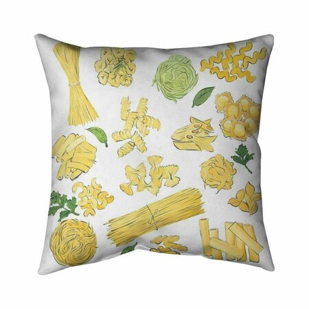 BEGIN HOME DECOR 26 x 26 in. Various Kind of Pasta-Double Sided Print Indoor Pillow 5541-2626-GA122